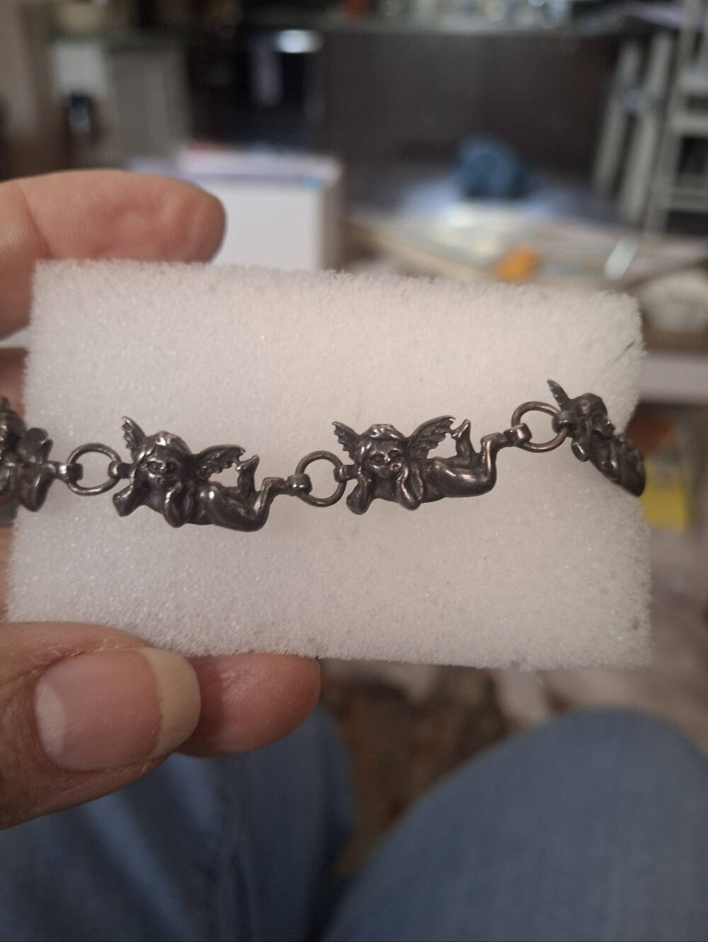 Cherub Link Bracelet in Silver - Women Jewelry